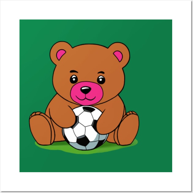 Little Bear soccer player Wall Art by SaBa Store